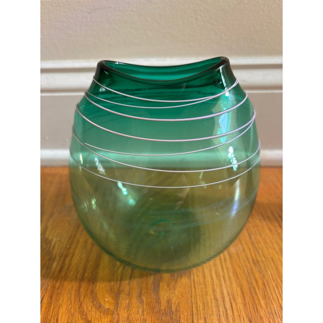 American Lot of 2 Signed Studio Art Glass Vases: 1986 Tricia Allen & 1994 John Burchetta For Sale - Image 3 of 9