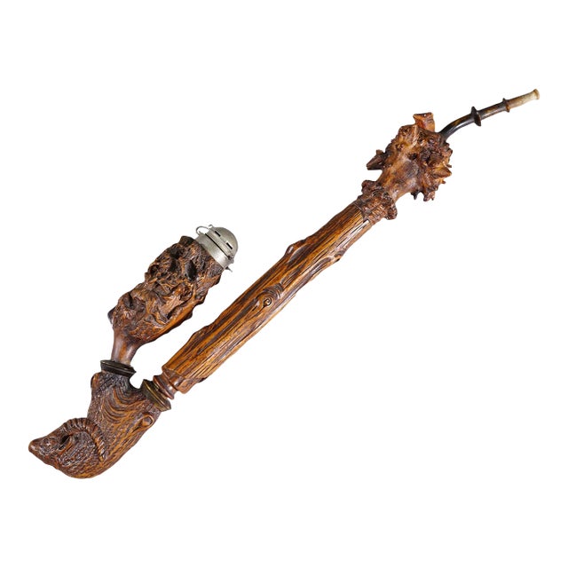 Carved Black Forest Tobacco Pipe, Germany Ca. 1900 For Sale