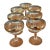 Mid 20th Century French Champagne Coupes Blue Enamel Interior Gold Encrusted - Set of 8 For Sale