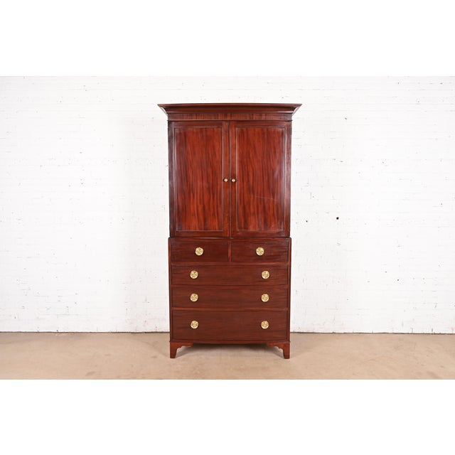 Baker Furniture Federal Mahogany Armoire Dresser or Linen Press For Sale - Image 12 of 12