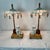 Italian Porcelain Monkey/Parisol Lamps With Gold Leaf Bases For Sale - Image 9 of 15