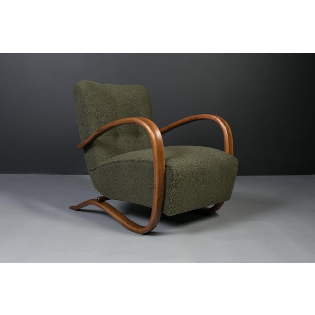 Wood Vintage Art Deco Lounge Chairs by J. Halabala for Thonet, 1930s, Set of 2 For Sale - Image 7 of 16