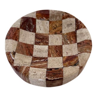 Checkerboard Stone Trinket Bowl For Sale