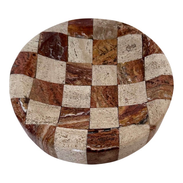 Checkerboard Stone Trinket Bowl For Sale