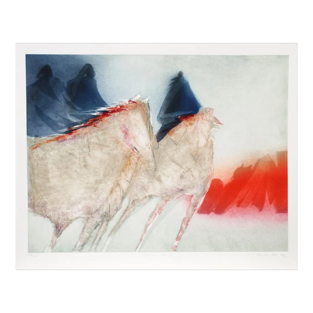 Horizon Fires, Jean Richardson Aquatint Etching, Signed and Numbered in Pencil For Sale