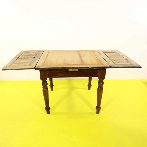 Brown Extendable Wooden Dining Table with Turned Legs For Sale - Image 8 of 11