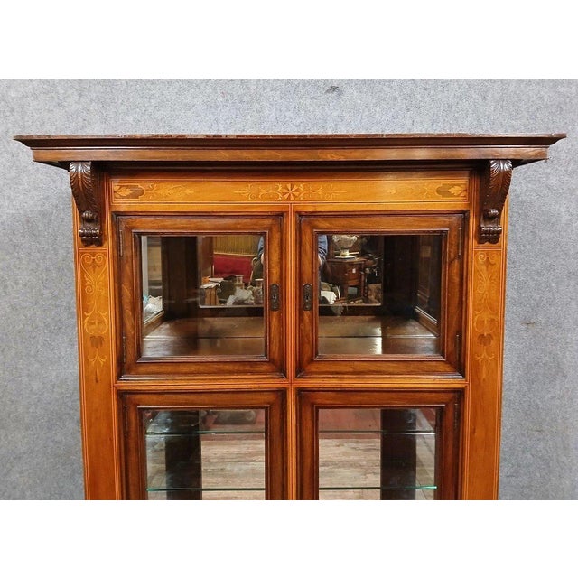 Mercier et Chaleyssin in Lyon: magnificent library stamped from the Napoleon III period in precious wood marquetry. 3...