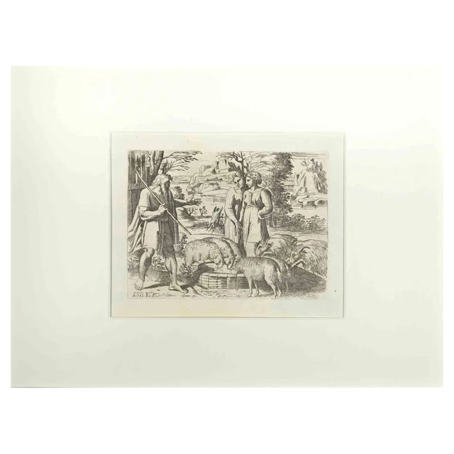 Sisto Badalocchio, Genesis 31, Old Testament Story, Etching, 1607 For Sale