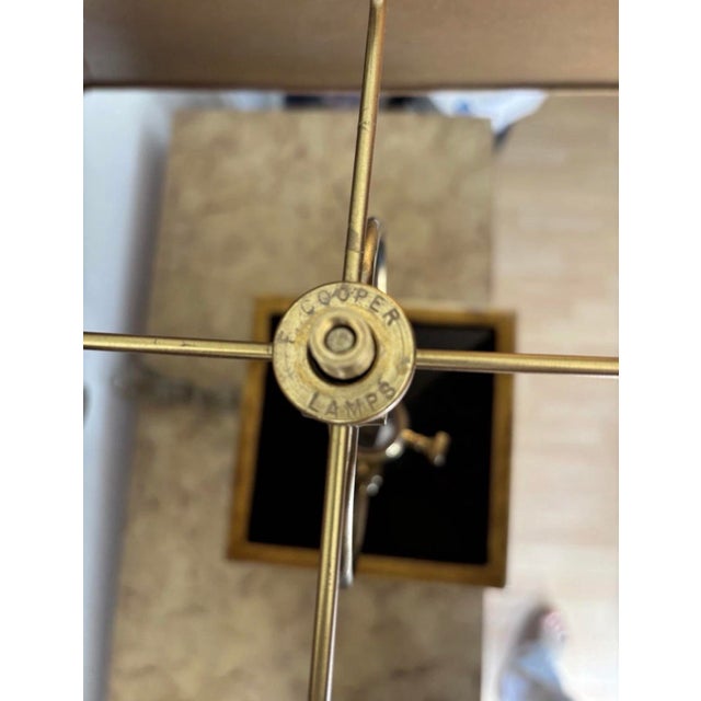 Vintage Black Frederick Cooper Neoclassical Table Lamp Gold Laurel & Greek Key - Hollywood Regency Empire Style For Sale In Seattle - Image 6 of 12