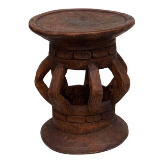 African Bassa Wood Stool/Table 19" H For Sale