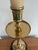 1970s Brass Candlestick Lamp With Carved Wood Base For Sale - Image 4 of 9
