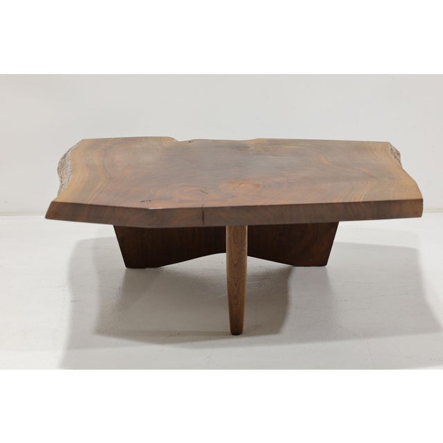 Mira Nakashima Conoid Slab Cocktail Table in Black Walnut and Rosewood, Signed For Sale - Image 9 of 14