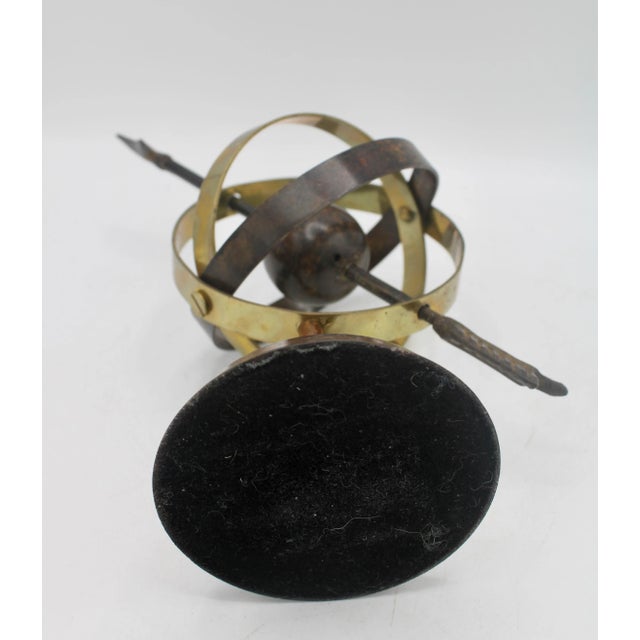 Black Vintage English Traditional Metal Armillary Globe For Sale - Image 8 of 9