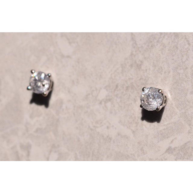 Contemporary The 146th Street: White Gold Natural Diamond Studs, 2 Pieces For Sale - Image 3 of 3