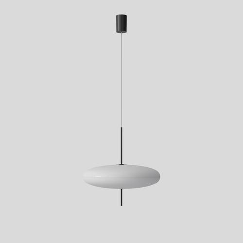 Gino sarfatti lamp model 2065. White diffuser, black hardware, white cable. Manufactured by astep model 2065 design by...