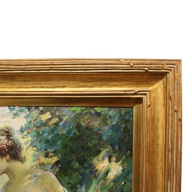 Green Vintage Neoclassical Master Copy After Fowler’s “Nymph & Butterfly" For Sale - Image 8 of 12