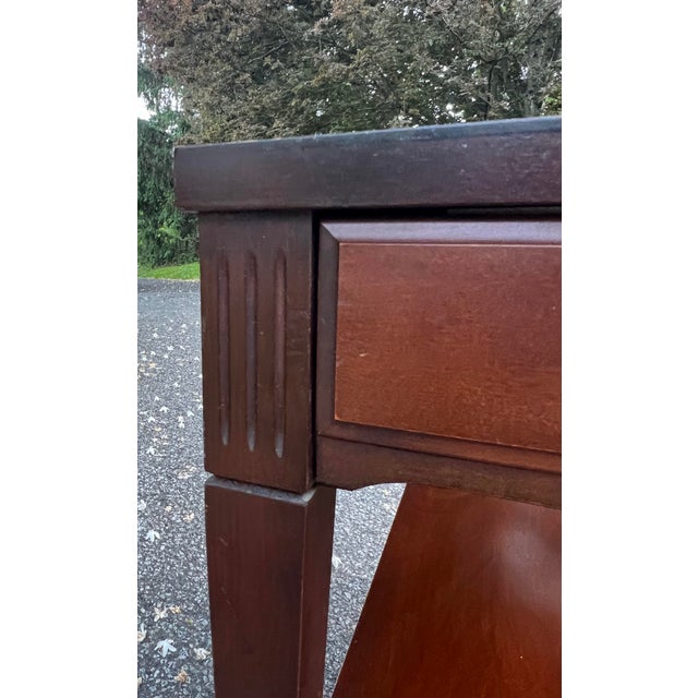 Vintage Mersman Regency Style Mahogany Side Tables - A Pair For Sale - Image 9 of 12