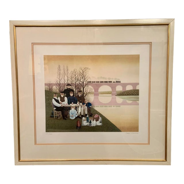 Framed, Signed Lithograph, Picnic, by Jan Balet, 221/300 For Sale