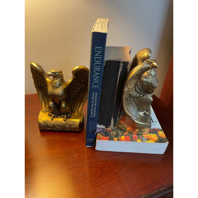 Mid 20th Century Brass Federal Style Eagle Bookends - A Pair For Sale - Image 15 of 18