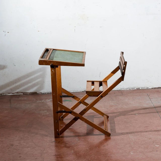 Brown Vintage Children's School Desk For Sale - Image 8 of 9