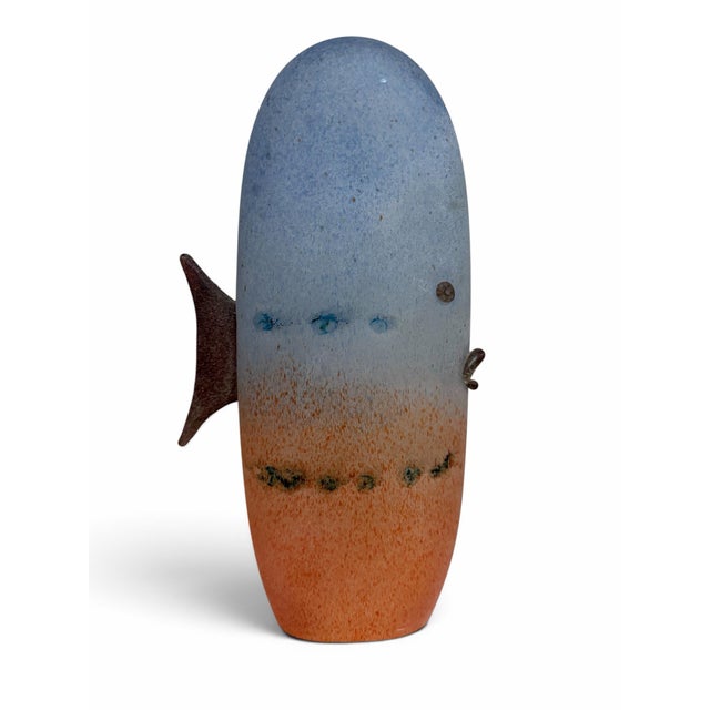 Mid-Century Modern Mid 20th Century Luigi Mellara Murano Scavo Glass Fish Sculpture – Italian Art Glass For Sale - Image 3 of 5