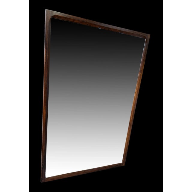 Wood Large Santos Rosewood Wall Mirror by Aksel Kjersgaard for Odder Mobler, 1960s For Sale - Image 7 of 7