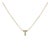 10K Yellow Gold Diamond Accent "T" Initial Bubble Pendant Necklace For Sale