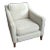 Modern Upholstered Armchair With Clean Lines and Tapered Wooden Legs For Sale
