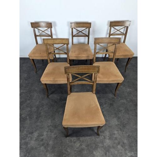 Directoire Style Cherrywood Chairs, Set of 6 For Sale - Image 3 of 10