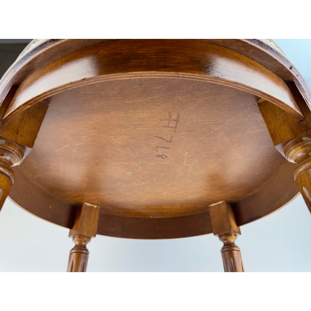 Vintage Mid 20th Century Louis XVI Style Mahogany Marble Top Guéridon Side Table For Sale - Image 13 of 13