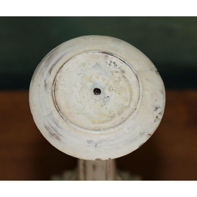 Vintage Painted Carved Oak Decorative Candlesticks, 1940s, Set of 2 For Sale - Image 14 of 17