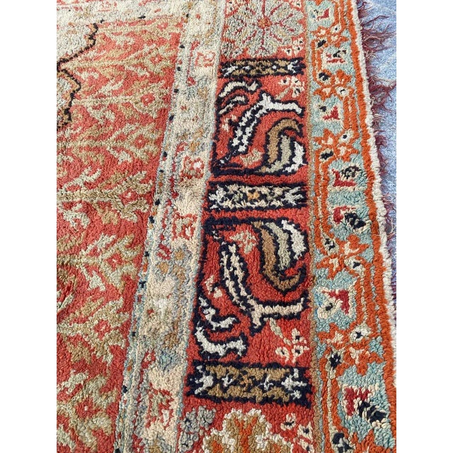 Antique Turkish Oushak Rug For Sale - Image 11 of 18