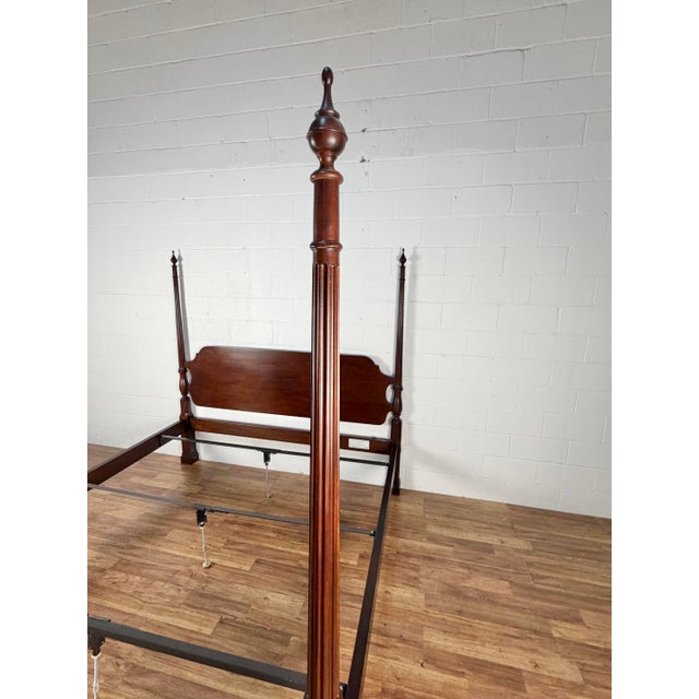 Stickley Solid Mahogany King Size 4 Post Poster Bed For Sale In Charlotte - Image 6 of 10