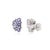 Art Deco Natural Tanzanite & Diamond Classic Cluster Stud Earrings in Sterling Silver- A Pair For Sale - Image 3 of 14