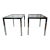 Vintage Postmodern Chrome and Glass Side Tables - a Pair For Sale