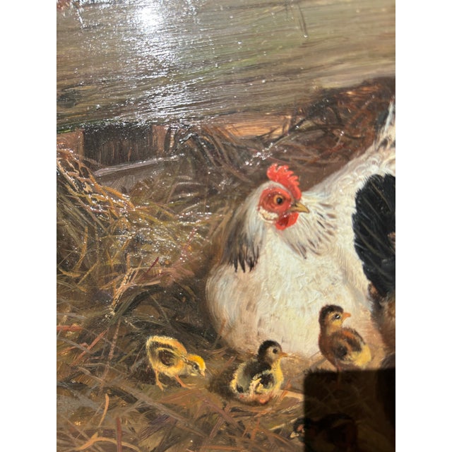 Framed Oil-on-Board Farmyard Scene in the Dusseldorf School Style, Circa Mid-Century For Sale - Image 15 of 16