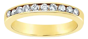 One Third Carat Channel Diamond Wedding Band 2.5MM, Size 4.5