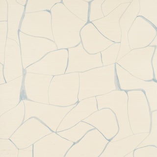 SAMPLE - Schumacher Filigree Sisal Wallpaper In Sky For Sale