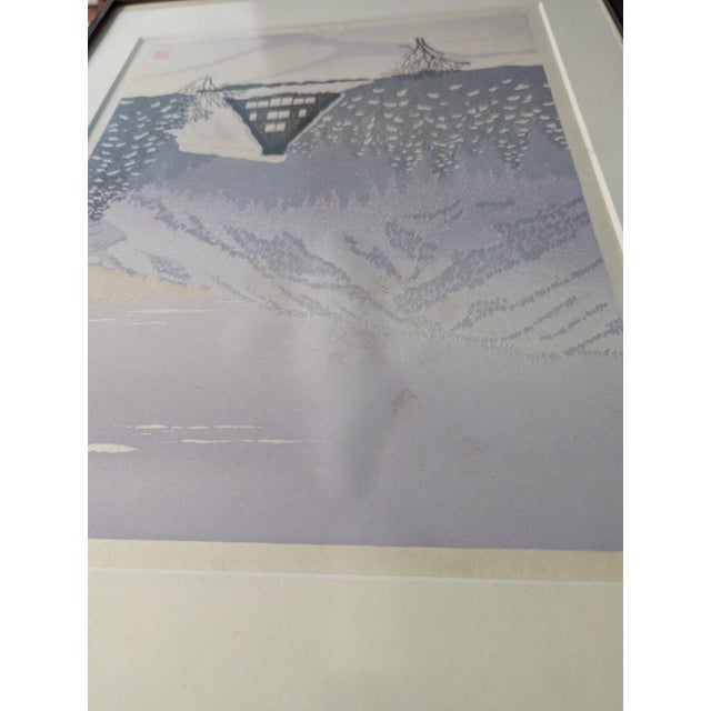 Signed LTD Ed Shūhū Miyamoto "Takayama Snowscape" Woodblock Print — Dated 1985 For Sale - Image 10 of 16
