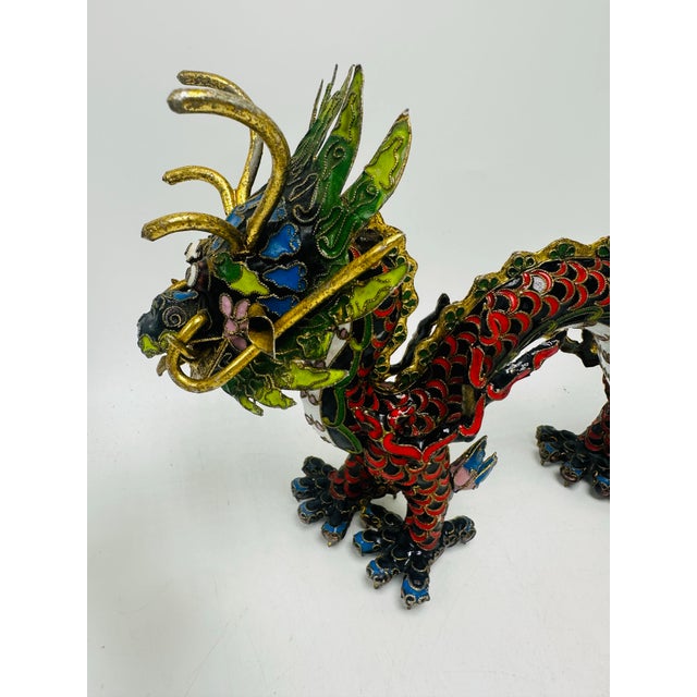 Asian Cloisonné Dragon For Sale - Image 3 of 7