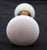 Vintage round white milk glass door knobs with a brass shank. Priced as a pair of knobs with a spindle. Good condition...