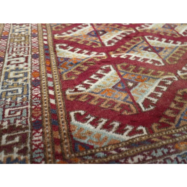 Rustic Galerie Shabab Collection Mid-20th Century Central Asian Tekke Throw Rug For Sale - Image 3 of 8