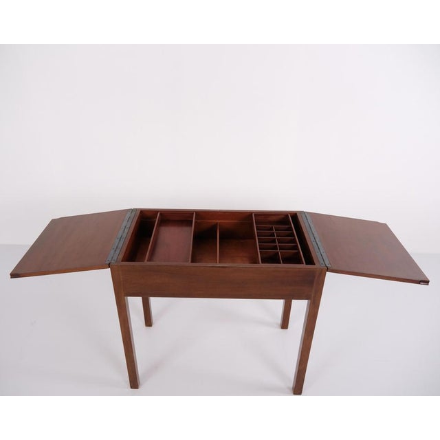 Mahogany Sewing Table with Storage Compartment, 1940s For Sale - Image 6 of 12