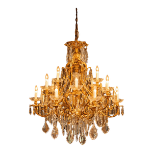 Mid 20c French Artisan Louis XVI Gilt Bronze Chandelier