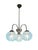 Splendid and very rare Art Deco chandelier, Central Europe 1930s. Nickel plated body with 3 arched arms holding scalloped...