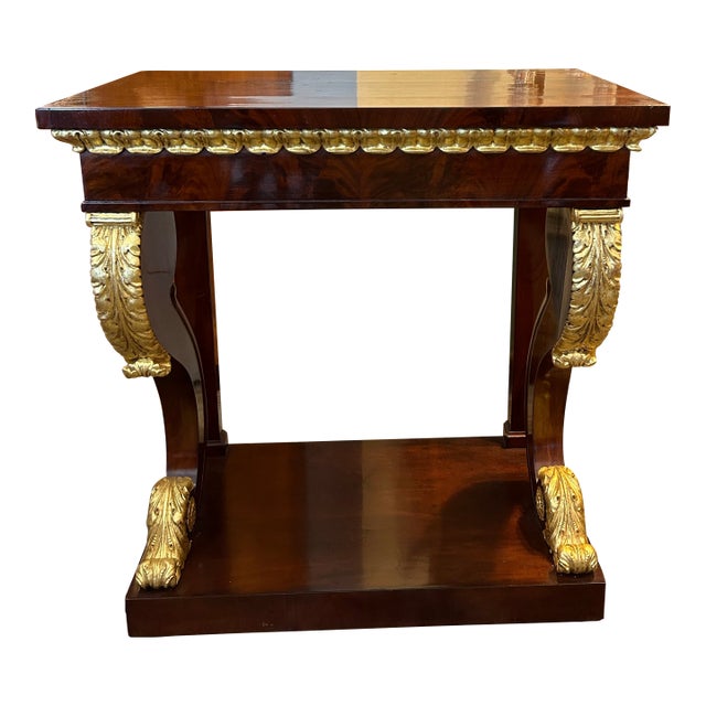 Antique English Regency Parcel Gilt Console Table For Sale