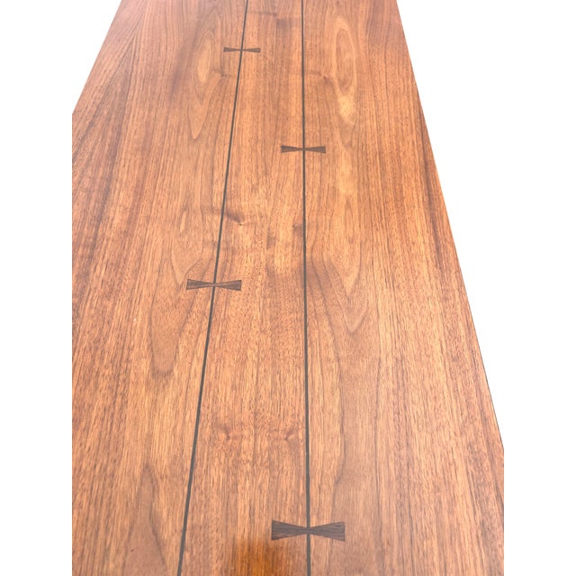 Vintage Mid Century Modern Long Lowboy Dresser or Credenza in Tuxedo Design by Lane. Attributed Stunning Walnut with...