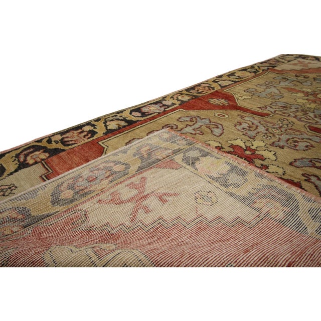Mid 20th Century Vintage Turkish Oushak Hallway Runner - 03'10 X 08'07 For Sale - Image 5 of 7