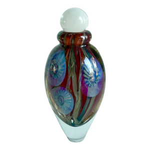 2003 Robert Eickholt Art Glass - Millefiori Cane Flower Perfume Bottle - Signed