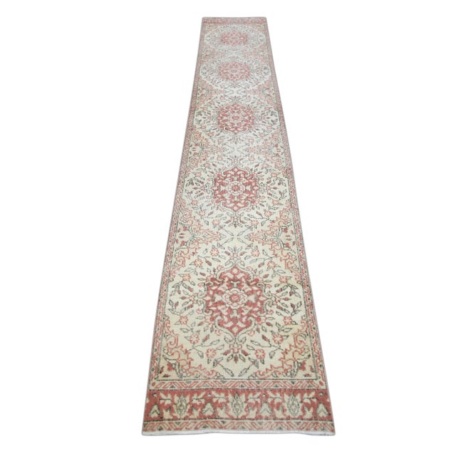1960s Pink Vintage Turkish Runner 2'3" X 13' For Sale - Image 4 of 5